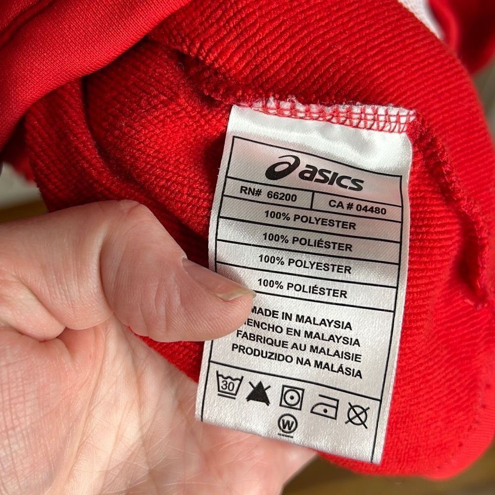 ASICS WOMEN'S COMPETITION 1/2 ZIP JACKET SWEATSHIRT, RED Size Large - Picture 6 of 7